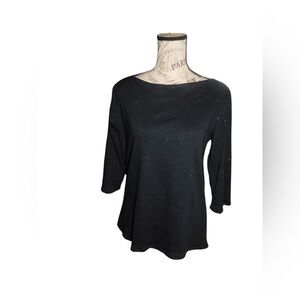 Chic Black Women's Blouse with Subtle Sparkle